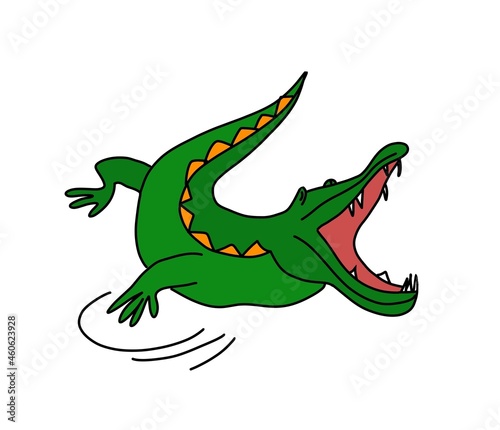 drawing green crocodile