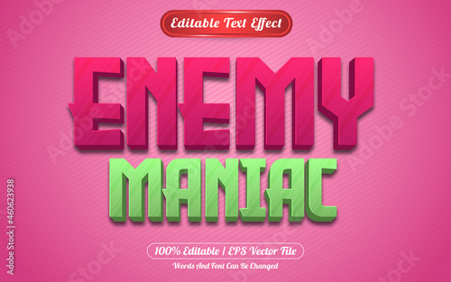 Enemy maniac editable text effect games style