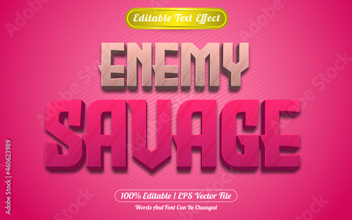 Enemy savage editable text effect games style