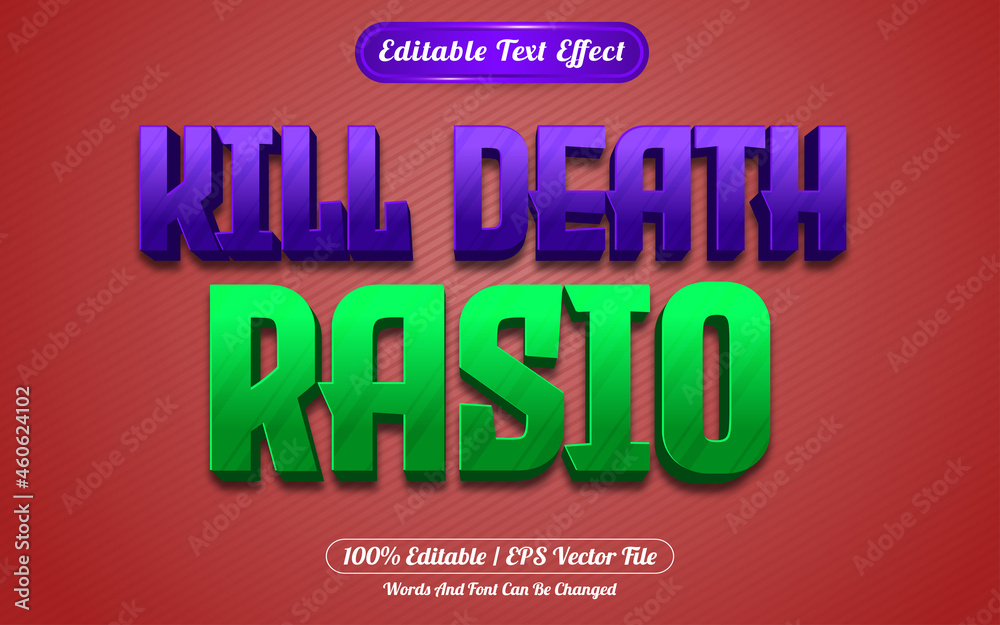 Kill death rasio editable text effect games style
