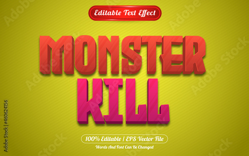 Monster kill editable text effect games style