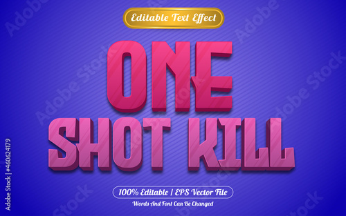 One shot kill editable text effect games style