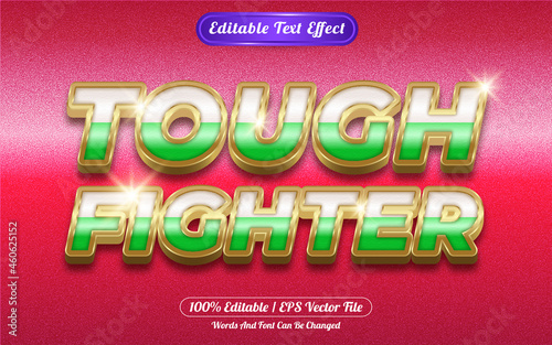 Tough figter editable text effect golden themed