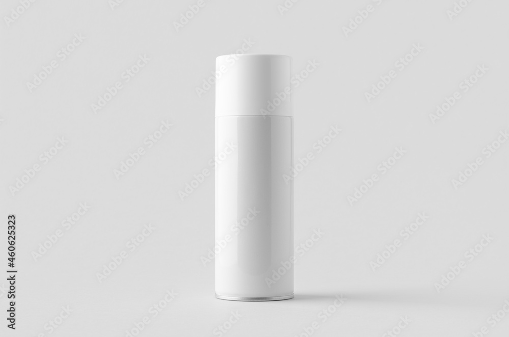 White spray paint can mockup. White spray paint can mockup.