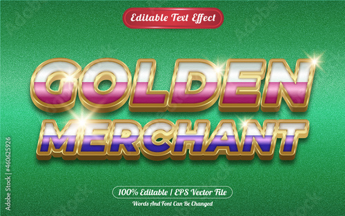 Golden merchant editable text effect golden themed