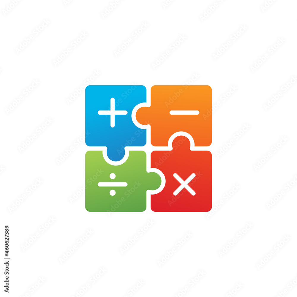 Mathematics puzzle logo template design Mathematics puzzle logo template design
