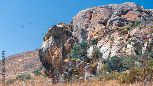 Rock climbing site in Droushia Ineia area, Cyprus