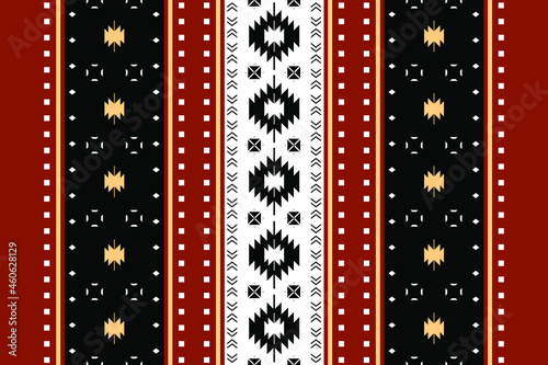 Geometric ethnic oriental seamless pattern traditional Design for background,carpet,wallpaper.clothing,wrapping,Batik fabric,Vector illustration.embroidery style - Sadu, sadou, sadow or sado