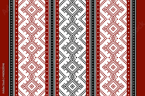 Geometric ethnic oriental seamless pattern traditional Design for background,carpet,wallpaper.clothing,wrapping,Batik fabric,Vector illustration.embroidery style - Sadu, sadou, sadow or sado