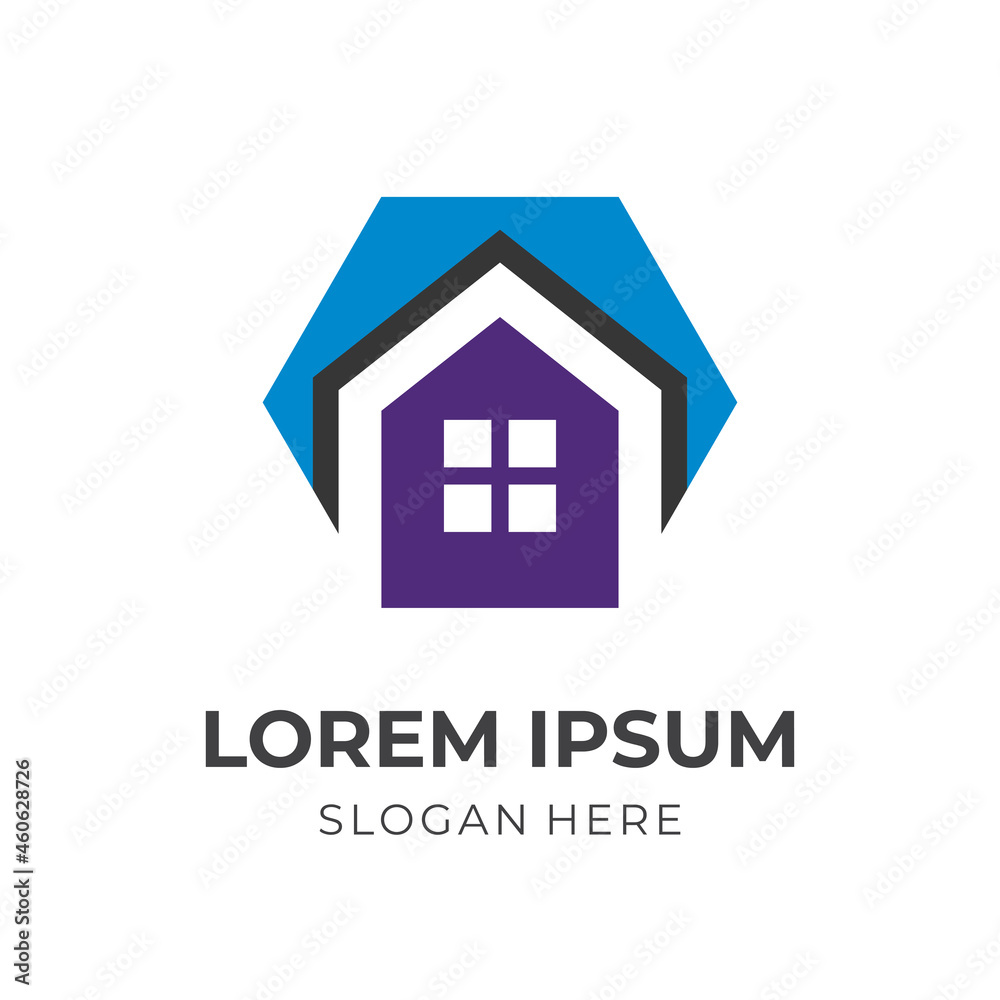 house logo design template concept vector with flat colorful style house logo design template concept vector with flat colorful style