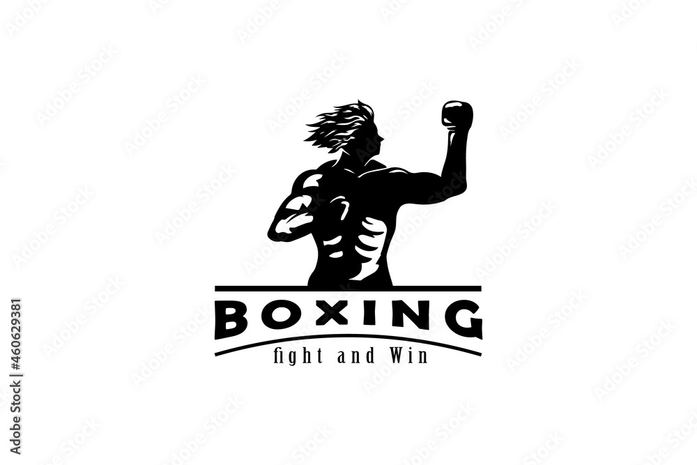 classic style of figh boxing logo design. a design or emblem commonly used by commercial enterprises classic style of figh boxing logo design. a design or emblem commonly used by commercial enterprises