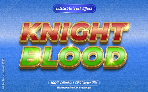 Knight blood editable text effect golden themed