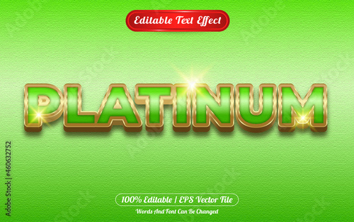 Platinum editable text effect golden themed