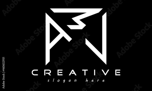 geometric AML rectangle triangle polygon letters logo design vector, business logo, icon shape logo, stylish logo template