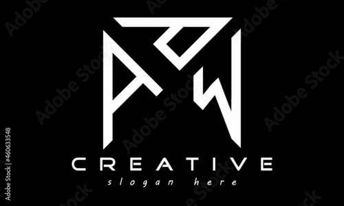 geometric APW rectangle triangle polygon letters logo design vector, business logo, icon shape logo, stylish logo template photo