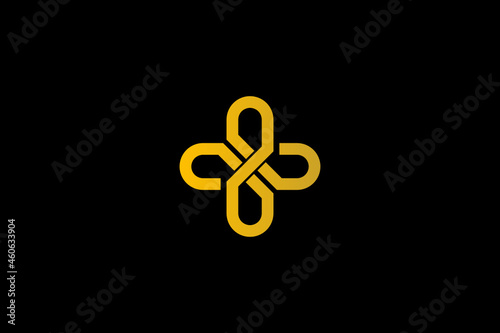 logo with the initials H or JB forming a gold cross. Relevant for hospital and health clinic logos