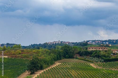 Landscapes in Tuscany along via Francigena between San Miniato and Gambassi Terme