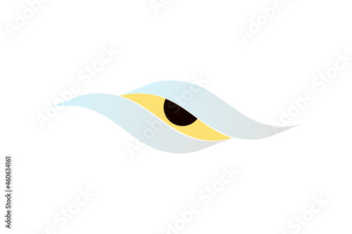 logo with an illustration of a mature eagle in a wave pattern
