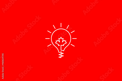logo with illustration of a light bulb and maple leaf. Relevant for education and artificial intelligence logos in Canada