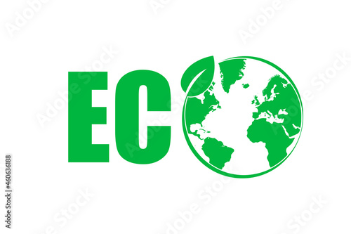 Eco friendly icon with green globe