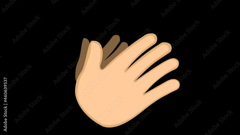 Loop animation of cartoon hands clapping, with a transparent background Loop animation of cartoon hands clapping, with a transparent background