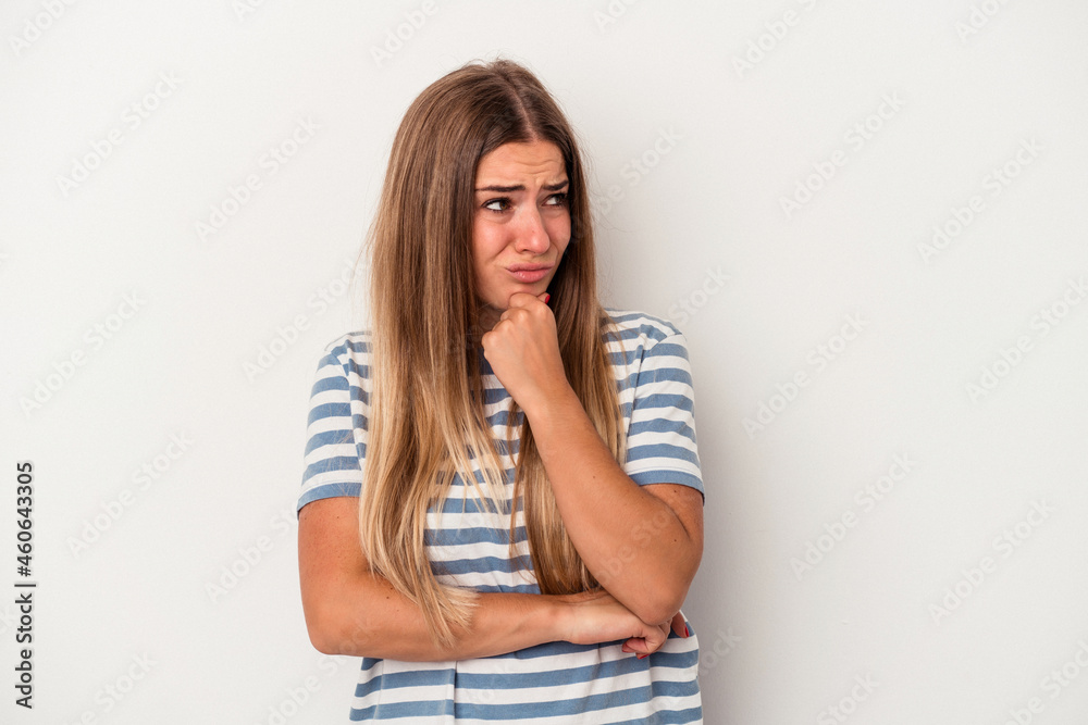 Young Russian woman isolated on white background having an idea, inspiration concept. Young Russian woman isolated on white background having an idea, inspiration concept.