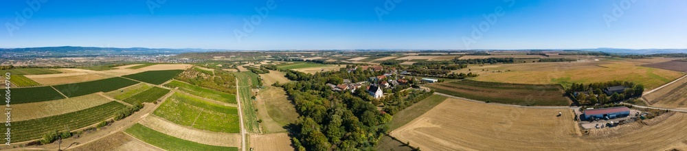 Panorama from a bird's eye view of the village Laurenziberg / Germany in Rhienhessen 