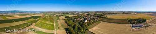 Panorama from a bird s eye view of the village Laurenziberg   Germany in Rhienhessen 