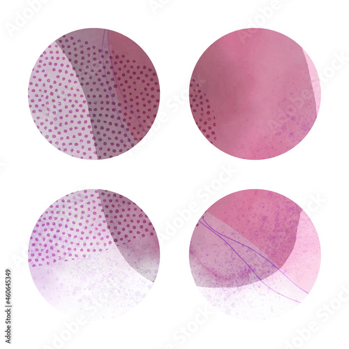 Set of watercolor stain. Spots on a white background. Watercolor texture with brush strokes