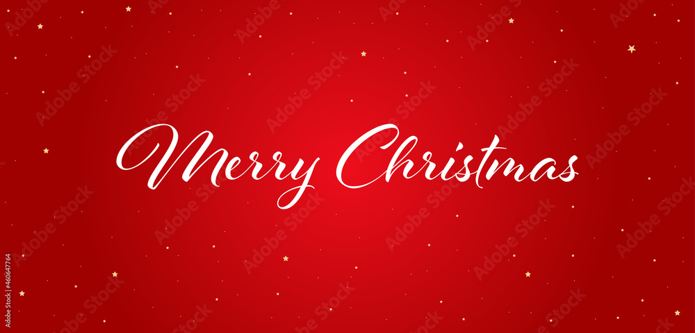 Simple Merry Christmas banner with red background