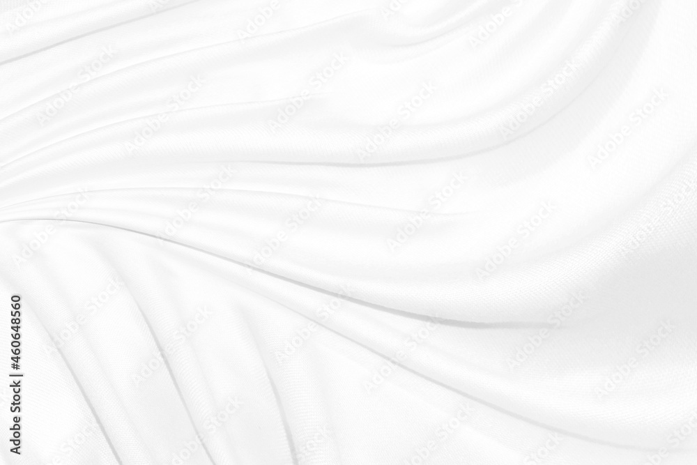 Clean fashion woven beautiful soft fabric abstract smooth curve shape decorative textile white background