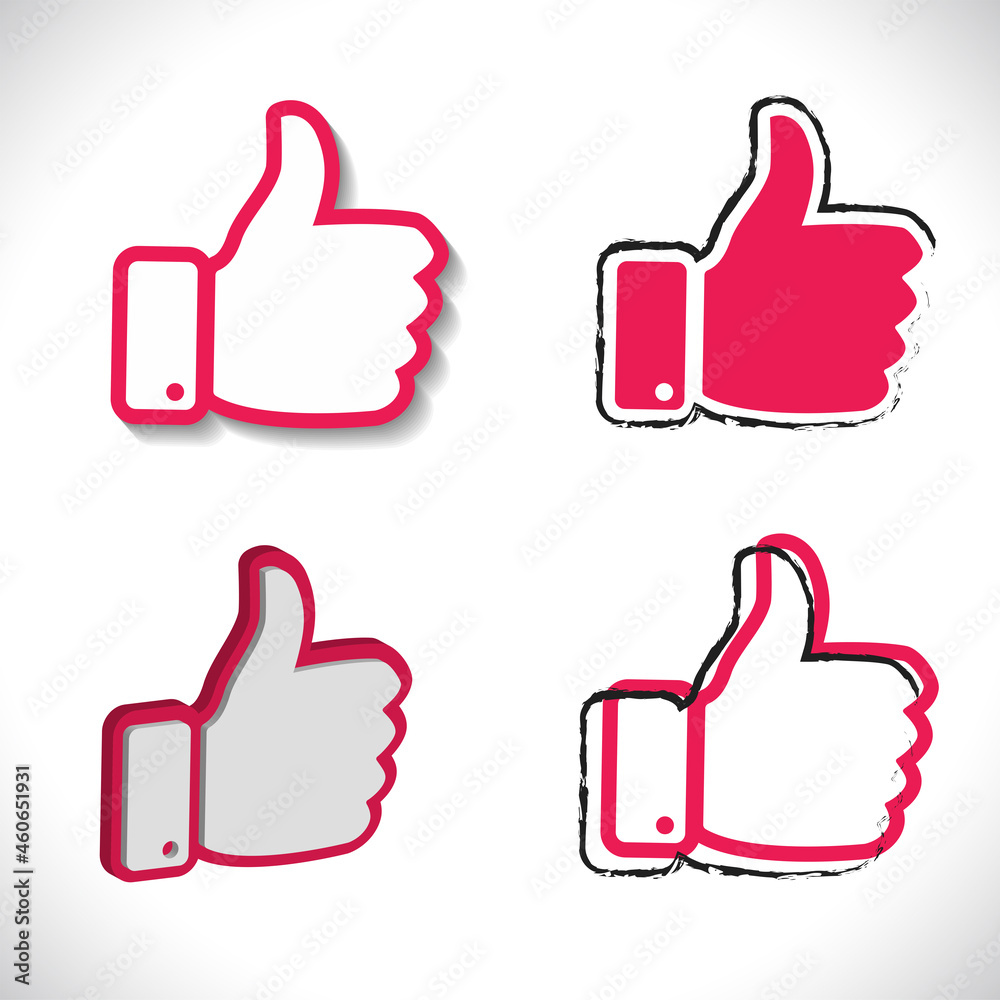 Thumbs up banner set with different designs Thumbs up banner set with different designs