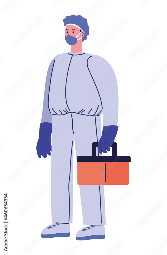 laboratory worker with cooler laboratory worker with cooler