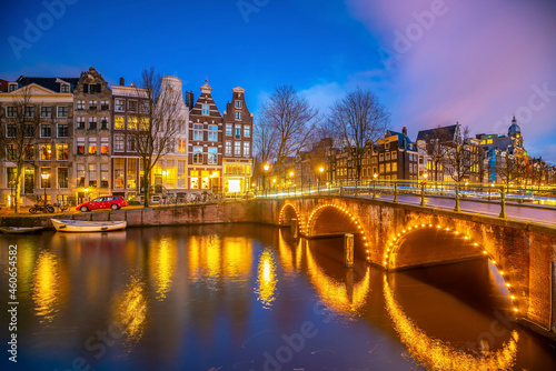 Amsterdam downtown city skyline cityscape of Netherlands © f11photo