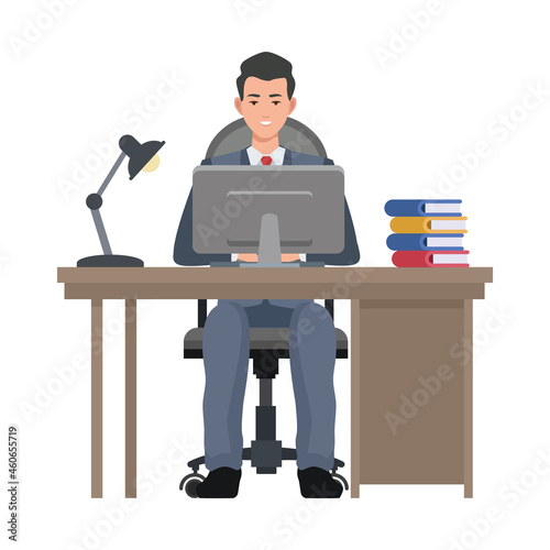 businessman using desktop