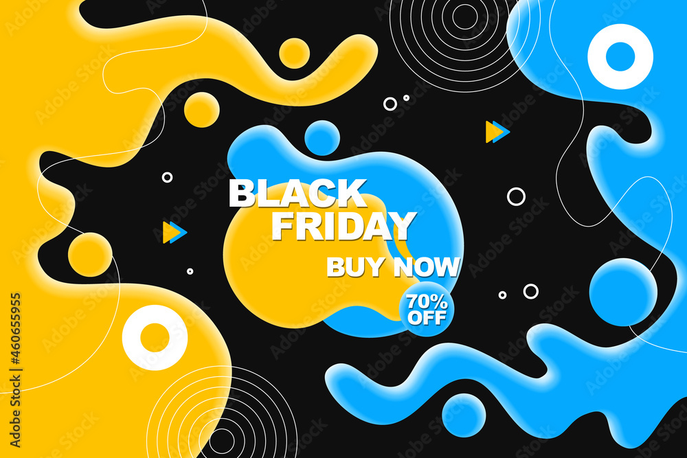 Black friday banner background with fluid shape. Vector. Black friday banner background with fluid shape. Vector.
