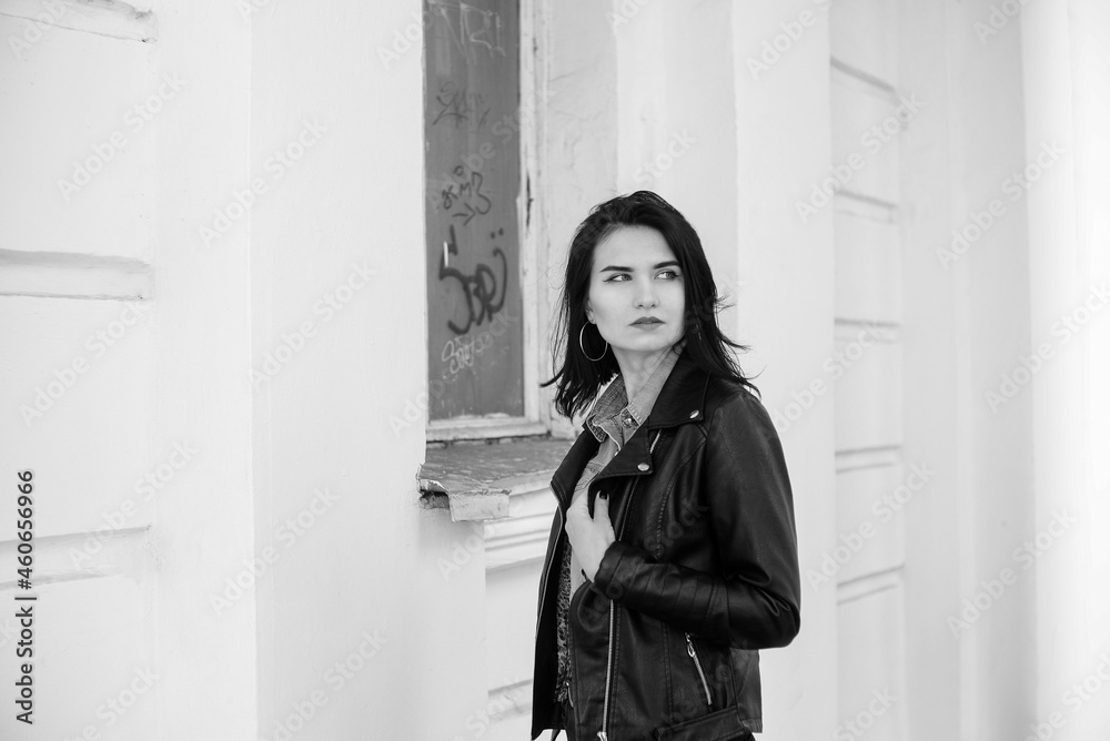 Photographing a model on the streets of the city Photographing a model on the streets of the city