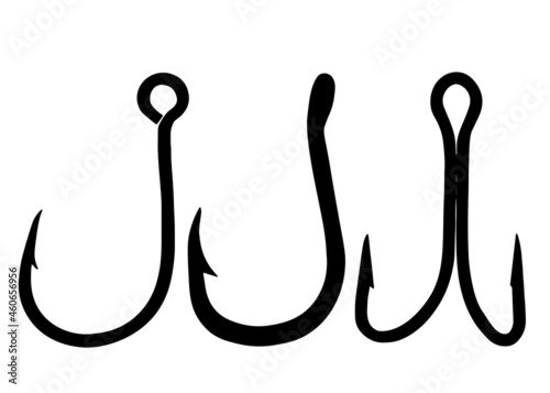 Fishing hooks included. Vector image.