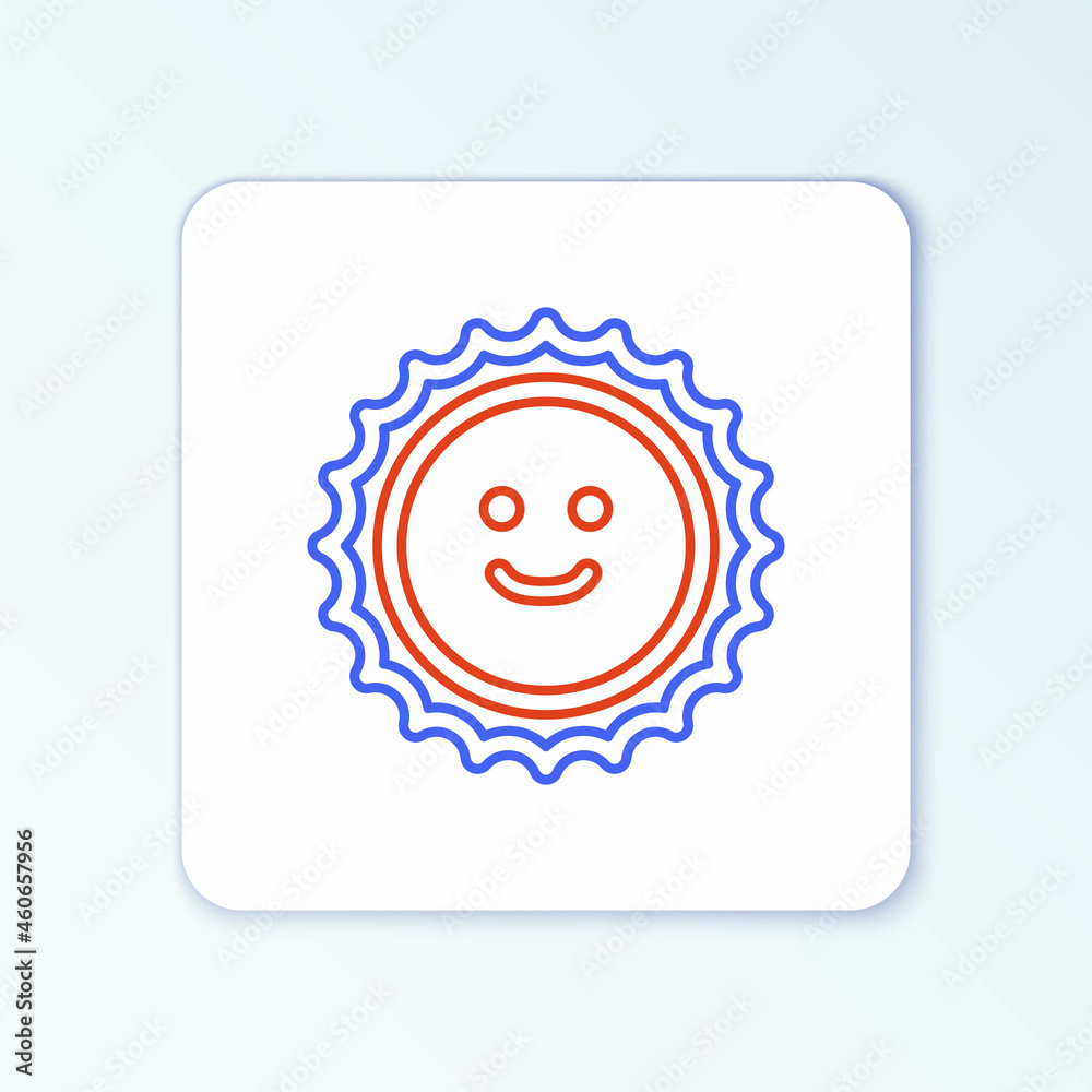 Line Sun icon isolated on white background. Colorful outline concept. Vector