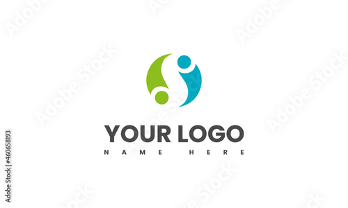 health care logo design template, medical logo design, letter S medical logo, healthy people logo design
