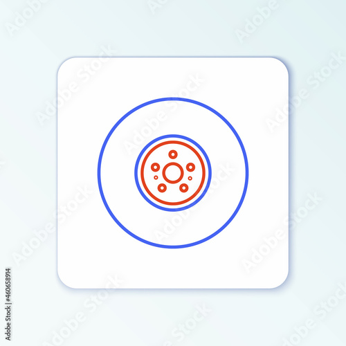 Line Car brake disk icon isolated on white background. Colorful outline concept. Vector