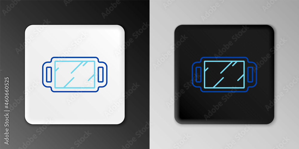 Line Hand mirror icon isolated on grey background. Colorful outline concept. Vector Line Hand mirror icon isolated on grey background. Colorful outline concept. Vector