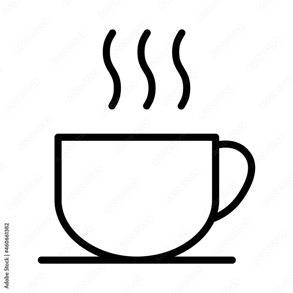 Coffee icon, breakfast drink cafe, cappuccino, hot simple isolated illustration, vector line Coffee icon, breakfast drink cafe, cappuccino, hot simple isolated illustration, vector line