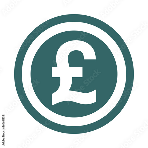 Pound flat icon sign vector. Paper money symbol isolated on white background, Business graphic illustration