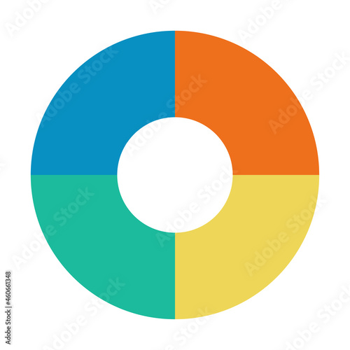 Infographic pie chart. Cycle presentation diagram 4 section. Vector isolated on white background