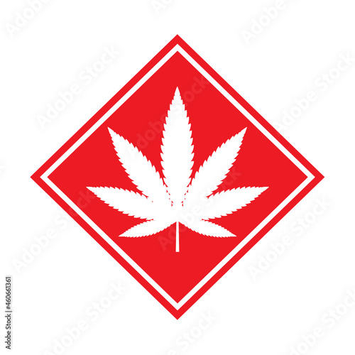 Mariuhana leaf symbol, marijuana or hemp icon, cannabis medical sign, weed drug vector illustration
