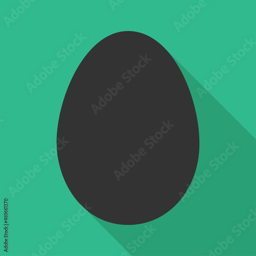 Egg icon with shadow, shell easter symbol, healthy nature food, vector illustration, farm organic protein