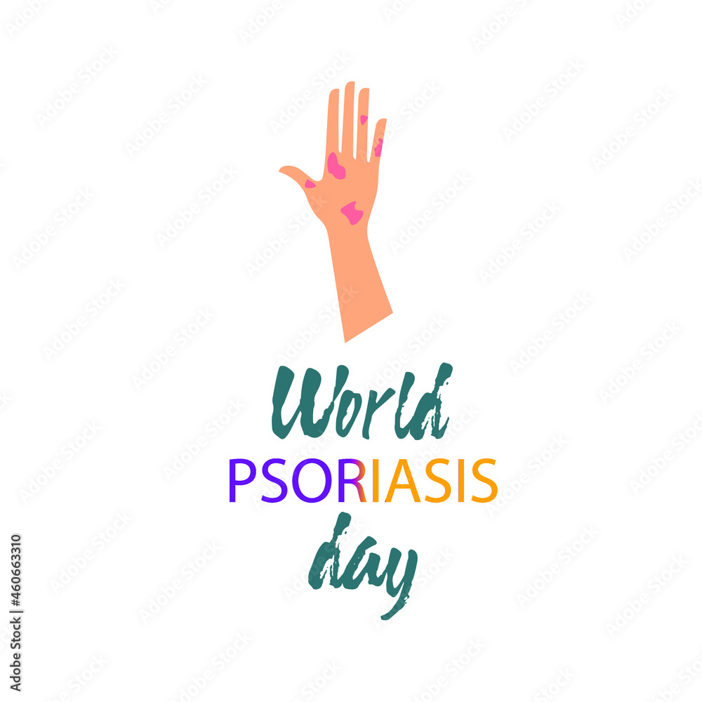 World Psoriasis Day (October 29) concept with purple and orange awareness ribbon. Colorful vector illustration for web and printing.