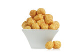 bowl of corn puffs isolated