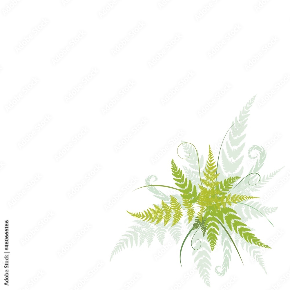 Jungle poster. Fern frond background